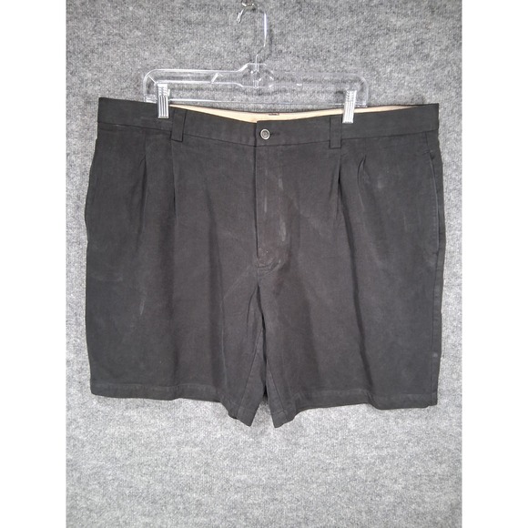 Tommy Bahama Silk Shorts Mens 42 Black Pleated Golf Casual Dress - Picture 1 of 6